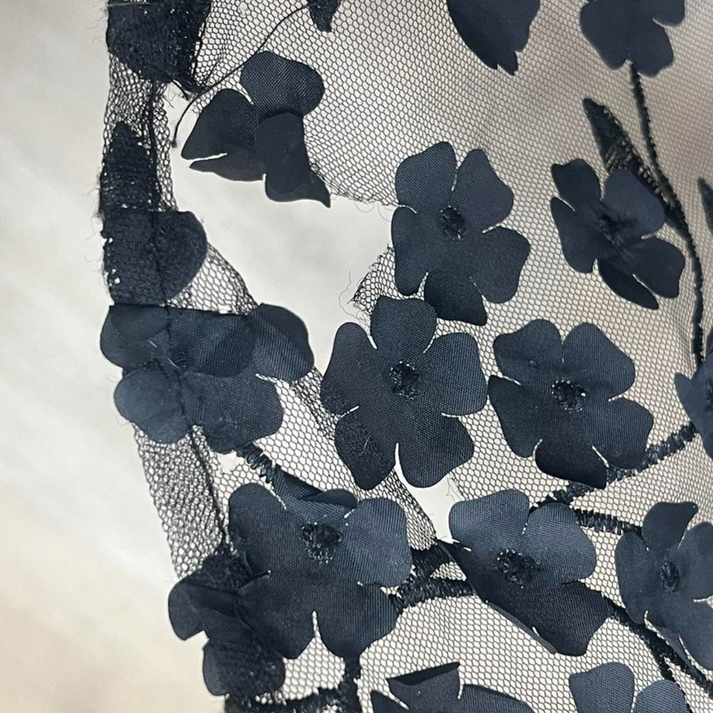 Xscape Black Floral Appliqué Maxi Skirt - Picture 3 of 4